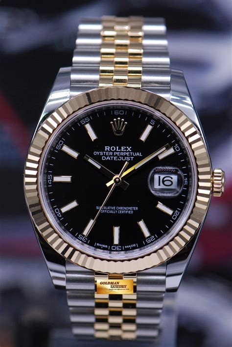 rolex oyster perpetual datejust black and gold